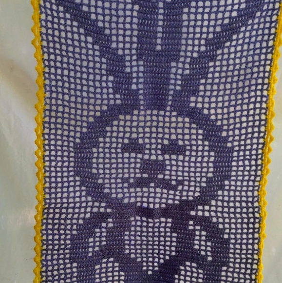 Baby Bunny Purple And Yellow Blanket Handmade Crochet Security Blanket - Picture 3 of 3